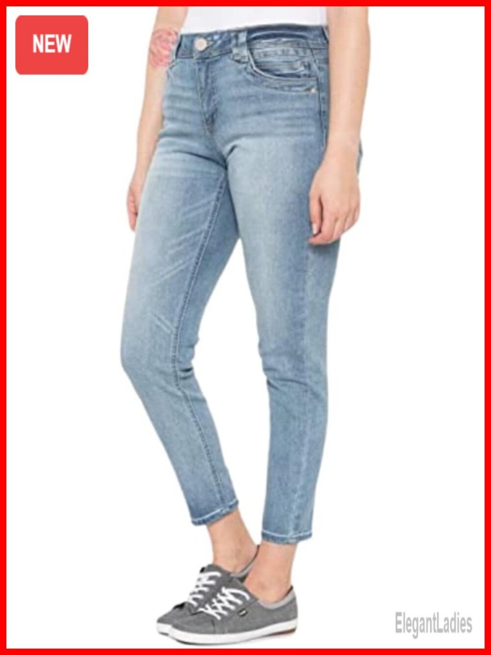 Women's Ab Solution Straight Leg Jeans with Elastic Waistband